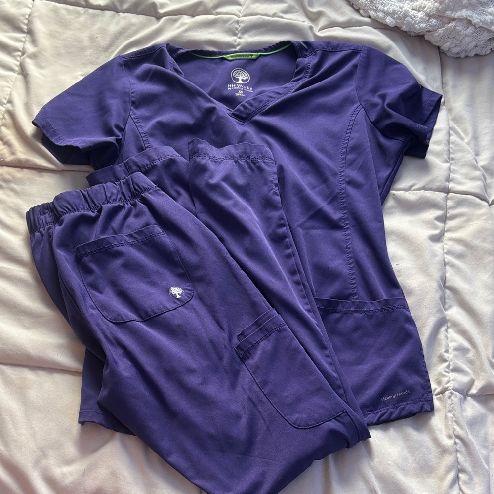 Healing Hands Purple Scrub Set